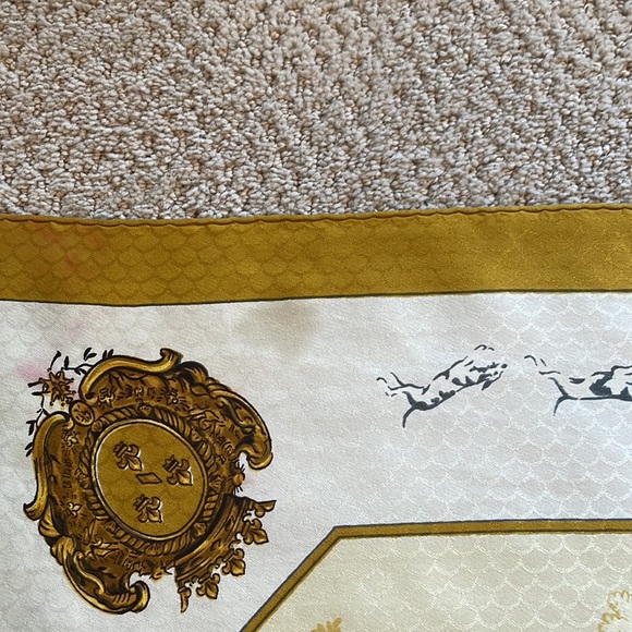 VINTAGE Hermes Silk Scarf Venerie Des Princes 1957 Silk Twill Charles Hallo - Picture 7 of 8